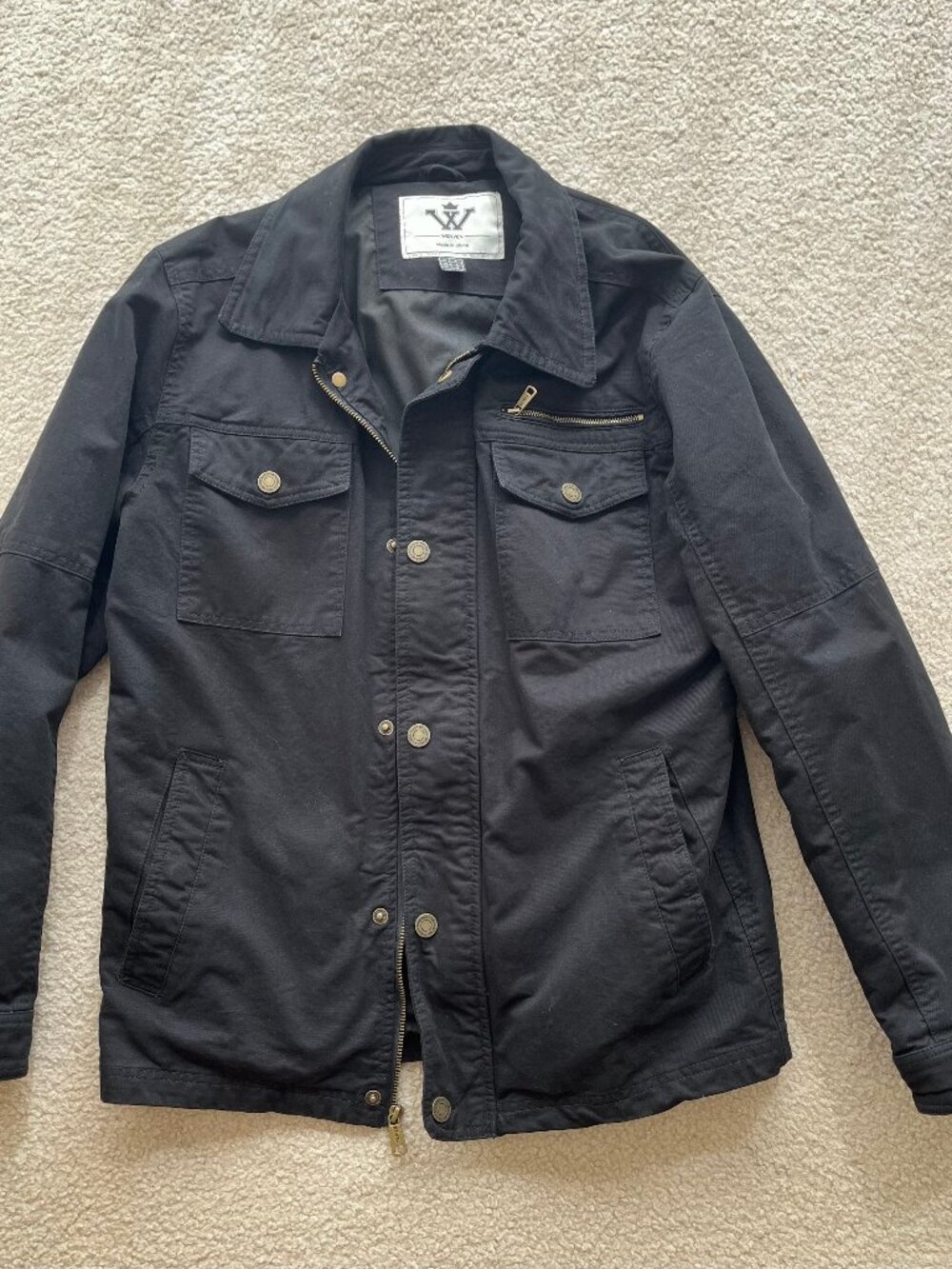 WenVen Men's Cotton Military Jacket